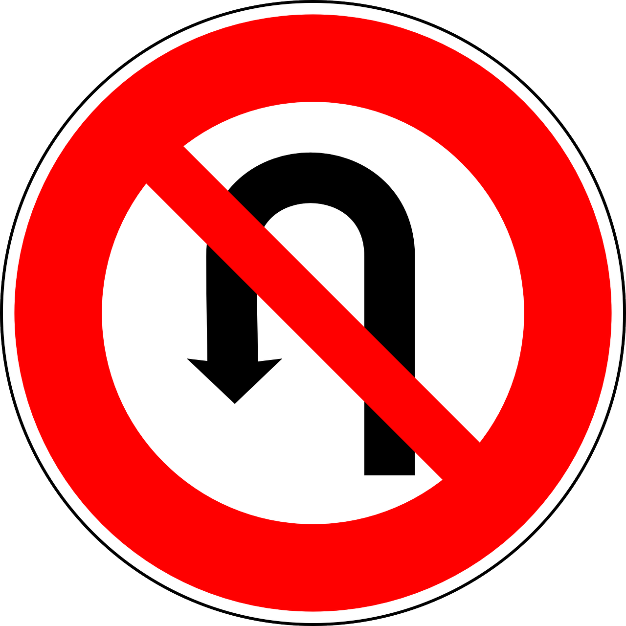 ターン禁止の道路標識